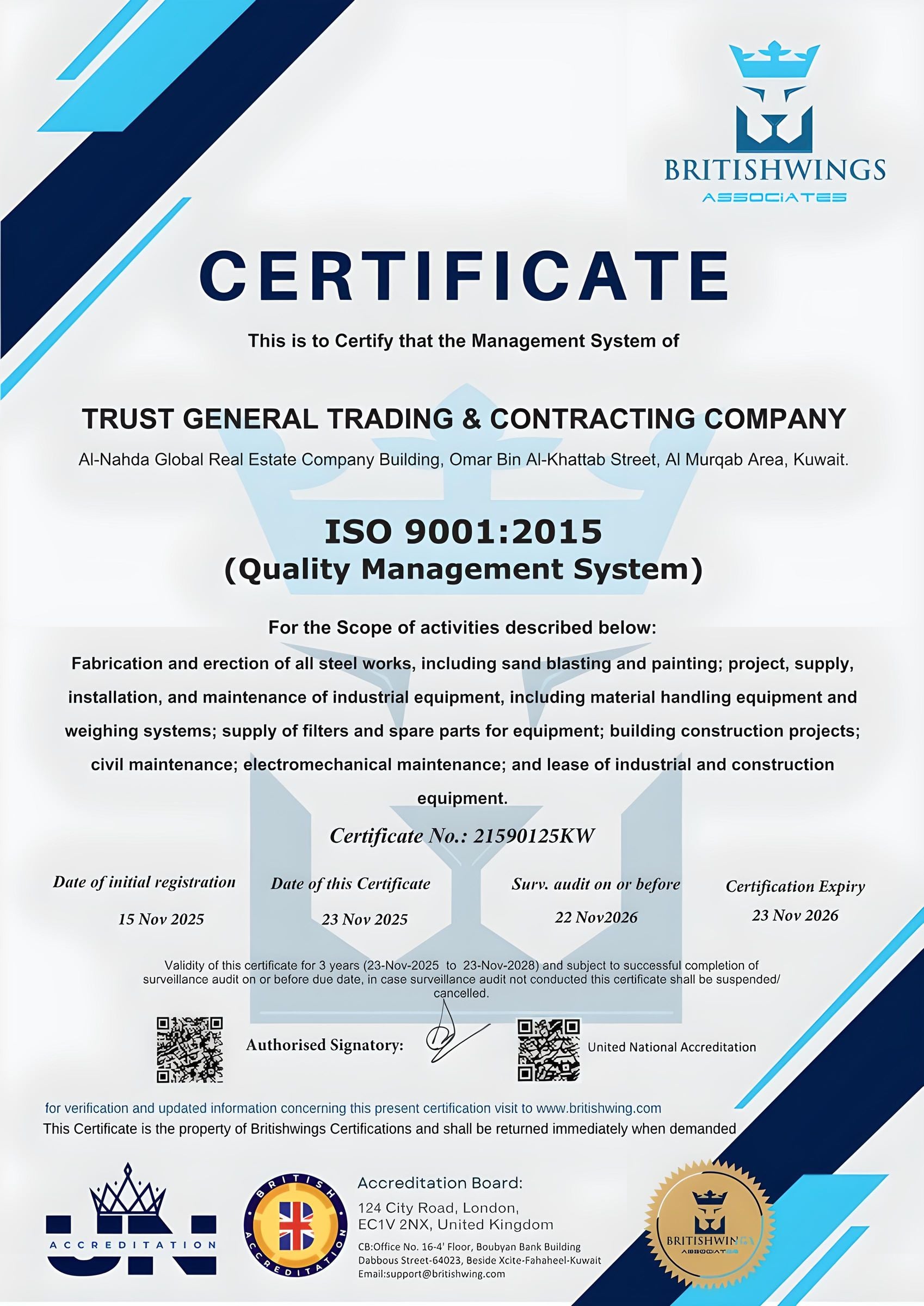 ISO 9001:2015 Certification